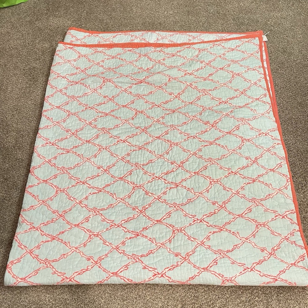 POTTERY BARN Lilly Pulitzer FAN SEA PANTS Full/ Queen Quilt Comforter 108x92 - Picture 7 of 16
